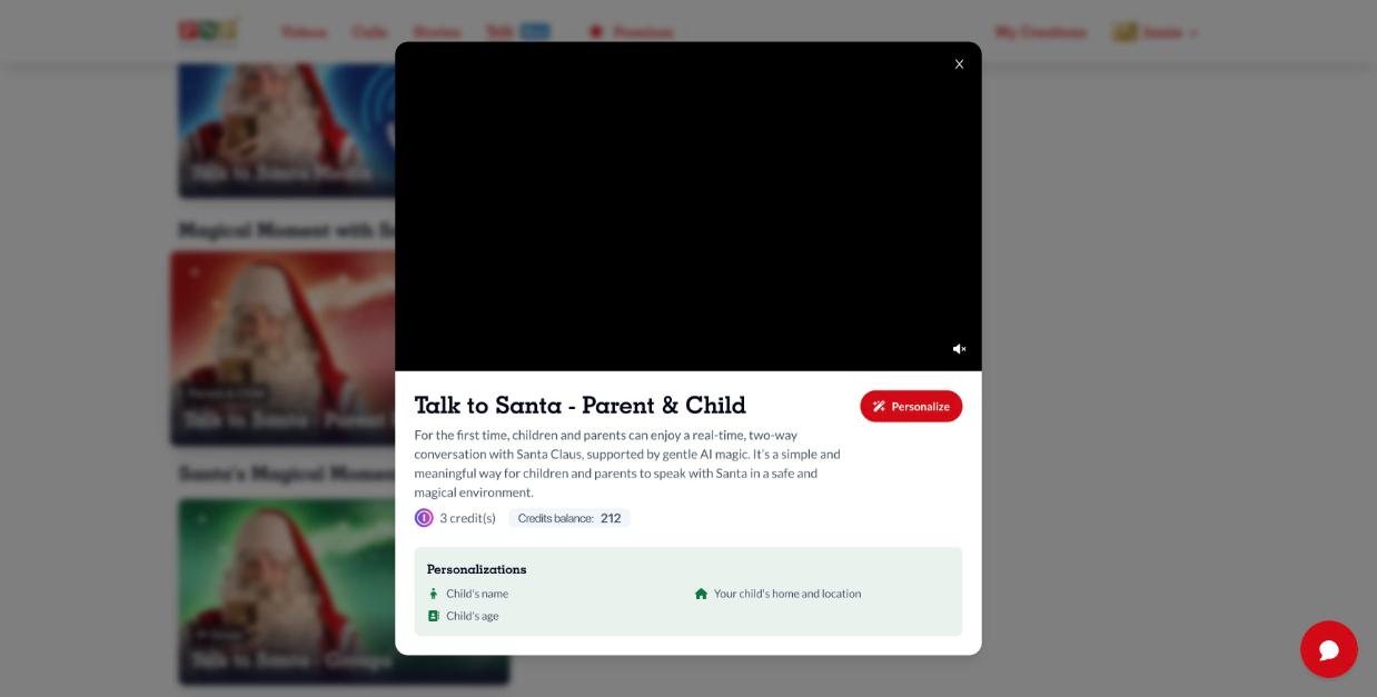 Talk to Santa – Parent & Child with credits