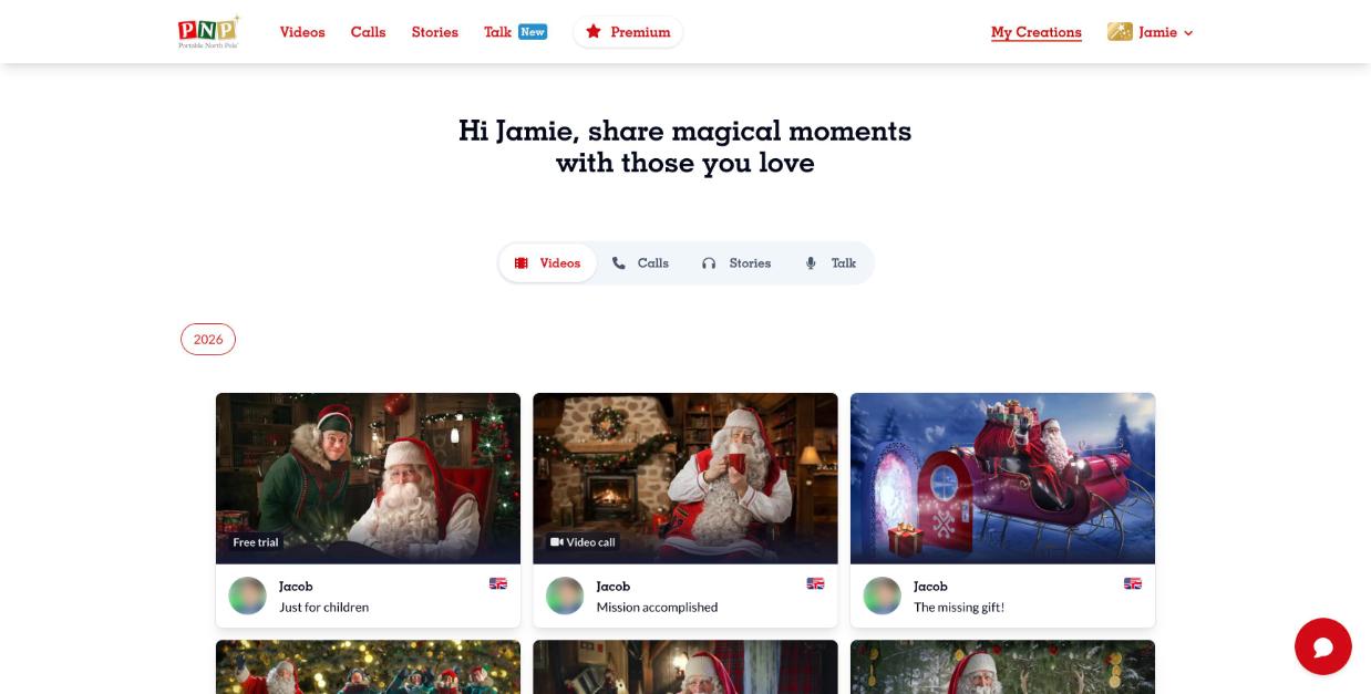 My Creations, Videos tab