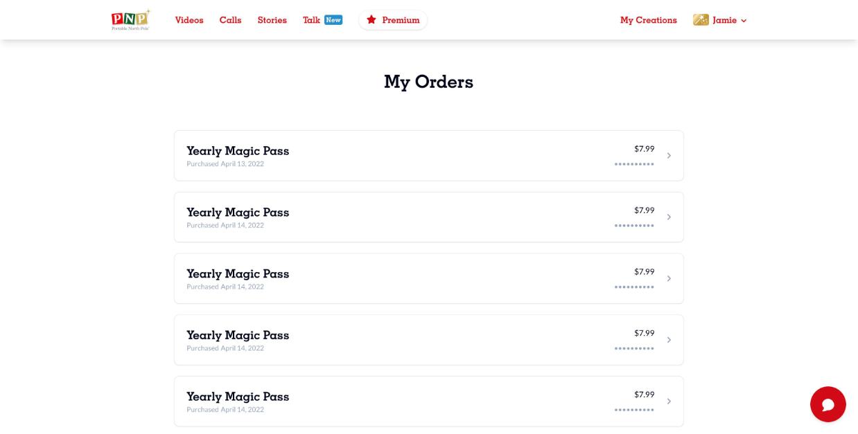 My Orders page