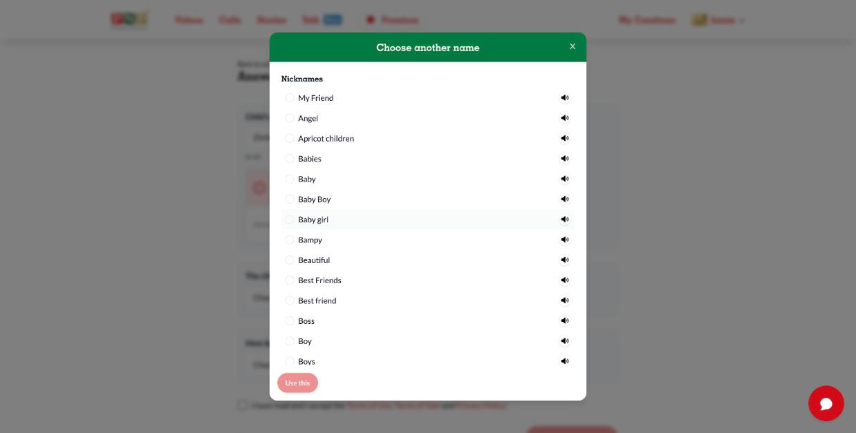 Choose another name window